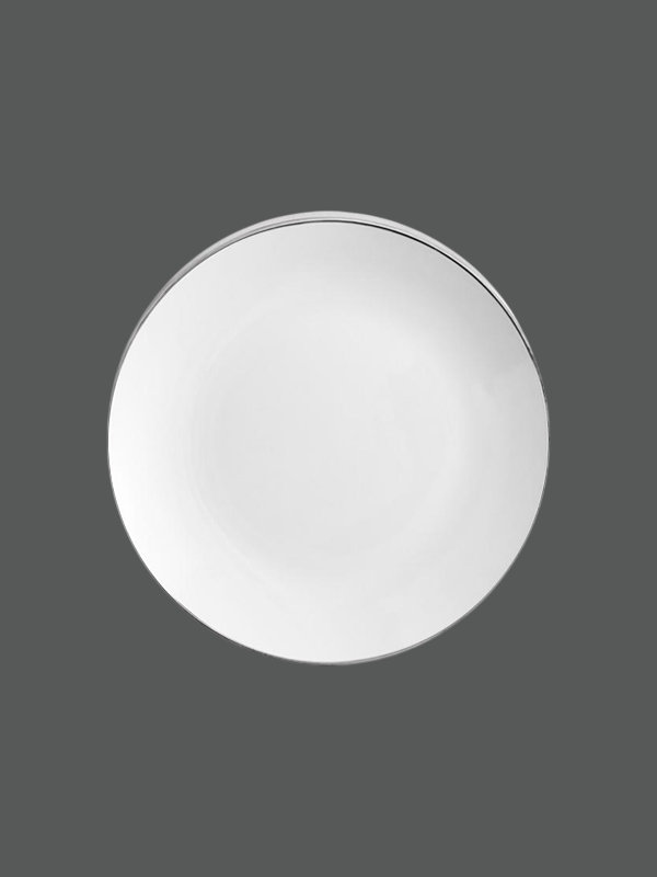 Flat Plate with Silver Rim